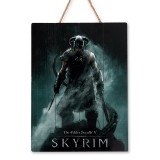 SKYRIM DRAGONBORN WOOD PRINT STAMPA SU LEGNO DOCTOR COLLECTOR