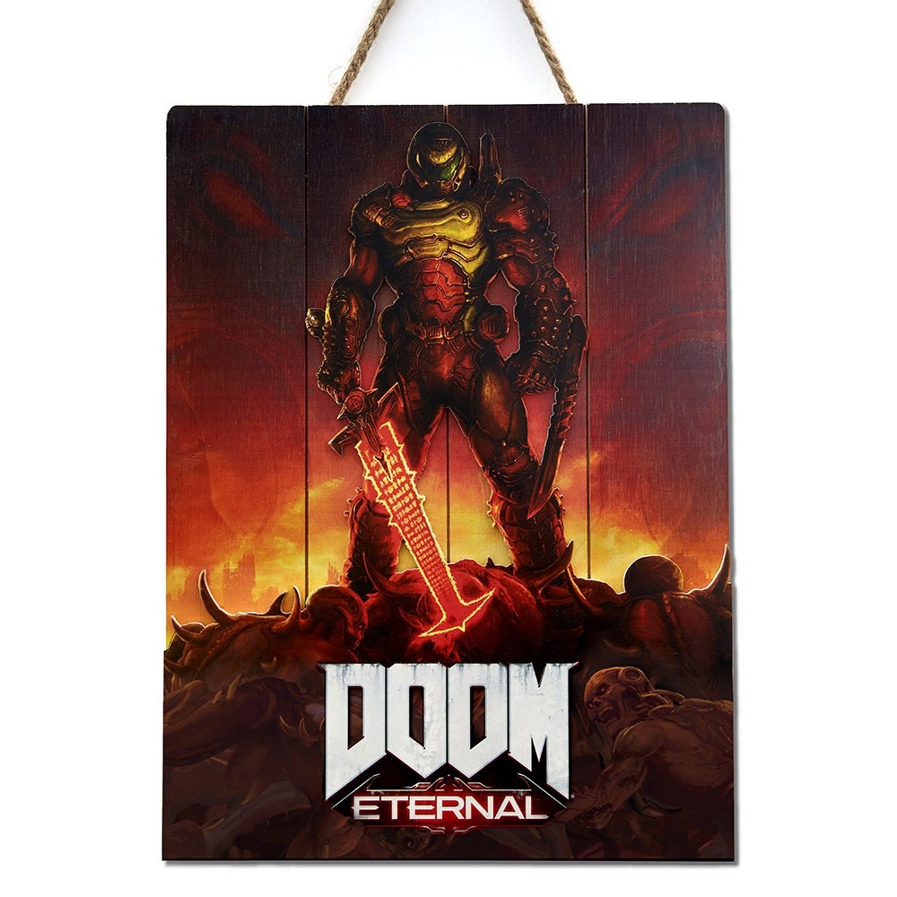 DOOM ETERNAL WOOD PRINT STAMPA SU LEGNO DOCTOR COLLECTOR