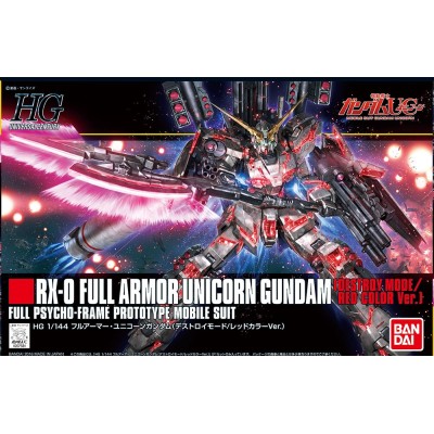 HIGH GRADE HGUC GUNDAM UNICORN FULL ARMOR DESTROY RED 1/144 MODEL KIT ACTION FIGURE BANDAI