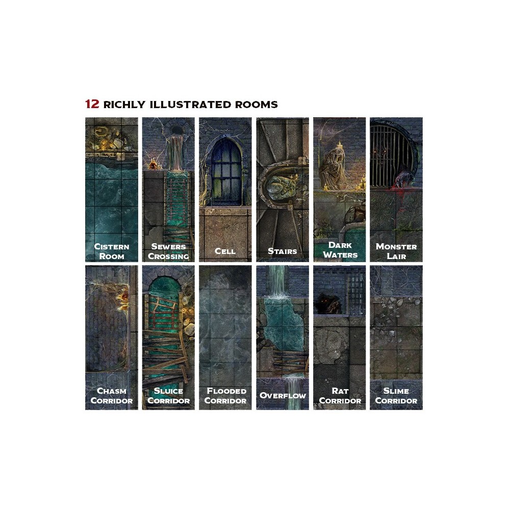 TENFOLD DUNGEON THE DUNGEON AND SEWERS PER MINIATURE GAMES GALE FORCE NINE