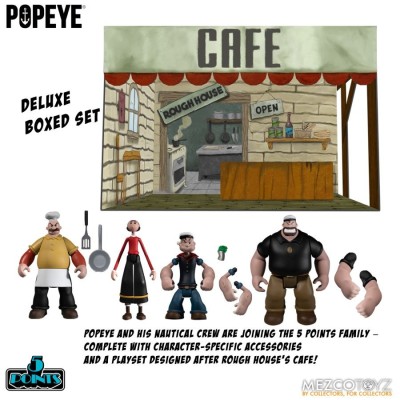 POPEYE 5 POINTS DELUXE BOX SET ACTION FIGURE MEZCO TOYS