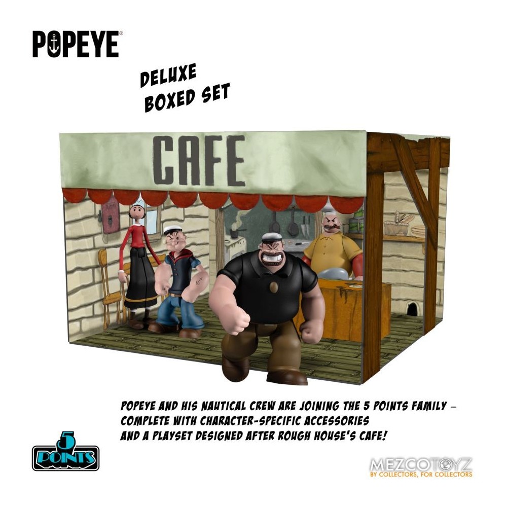 POPEYE 5 POINTS DELUXE BOX SET ACTION FIGURE MEZCO TOYS