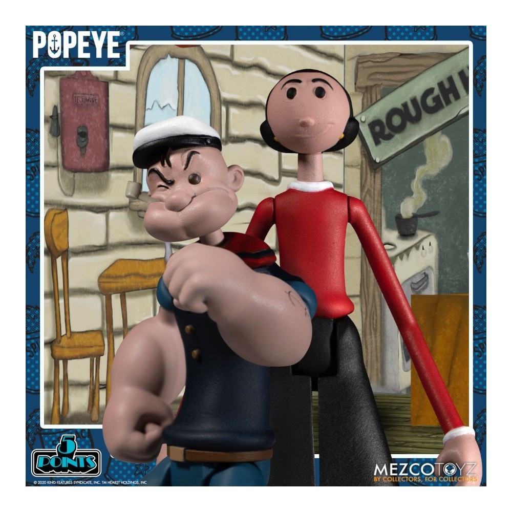 POPEYE 5 POINTS DELUXE BOX SET ACTION FIGURE MEZCO TOYS