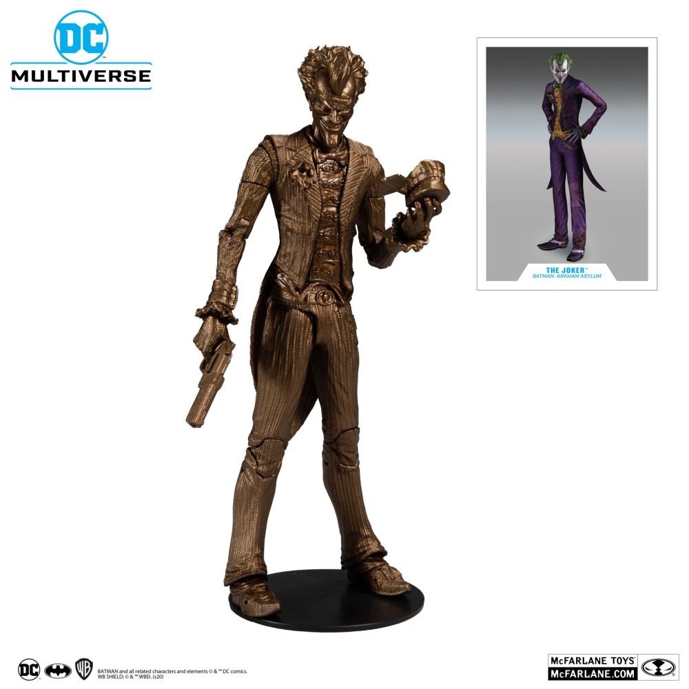 MC FARLANE DC MULTIVERSE BATMAN ARKHAM ASYLUM THE JOKER BRONZE VARIANT ACTION FIGURE