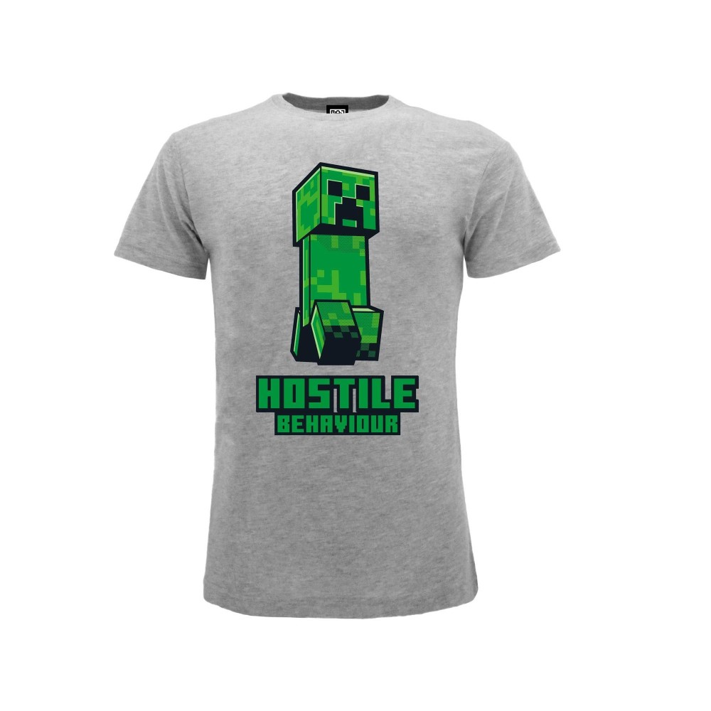 MAGLIA T SHIRT MINECRAFT CREEPER HOSTILE BEHAVIOUR