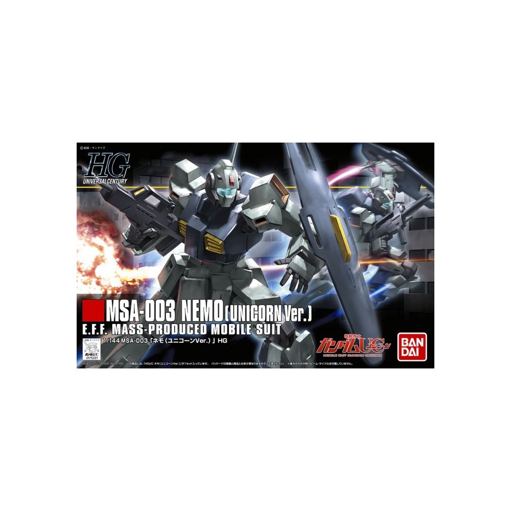 HIGH GRADE HGUC GUNDAM MSA-003 NEMO UNICORN VER 1/144 MODEL KIT BANDAI