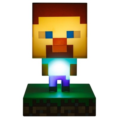 PALADONE PRODUCTS MINECRAFT 3D LAMP ICON STEVE LIGHT 10CM FIGURE
