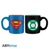 DC COMICS SUPERMAN AND GREEN LANTERN MINI MUG TAZZINE IN CERAMICA ABYSTYLE