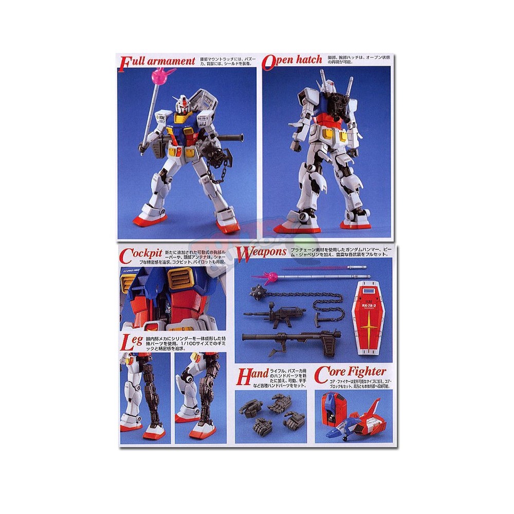 MASTER GRADE MG GUNDAM RX-78-2 VER. 1.5 1/100 MODEL KIT ACTION FIGURE BANDAI