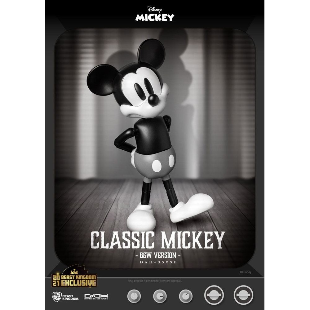 CLASSIC MICKEY MOUSE BLACK AND WHITE VERSION DAH-050SP ACTION FIGURE BEAST KINGDOM
