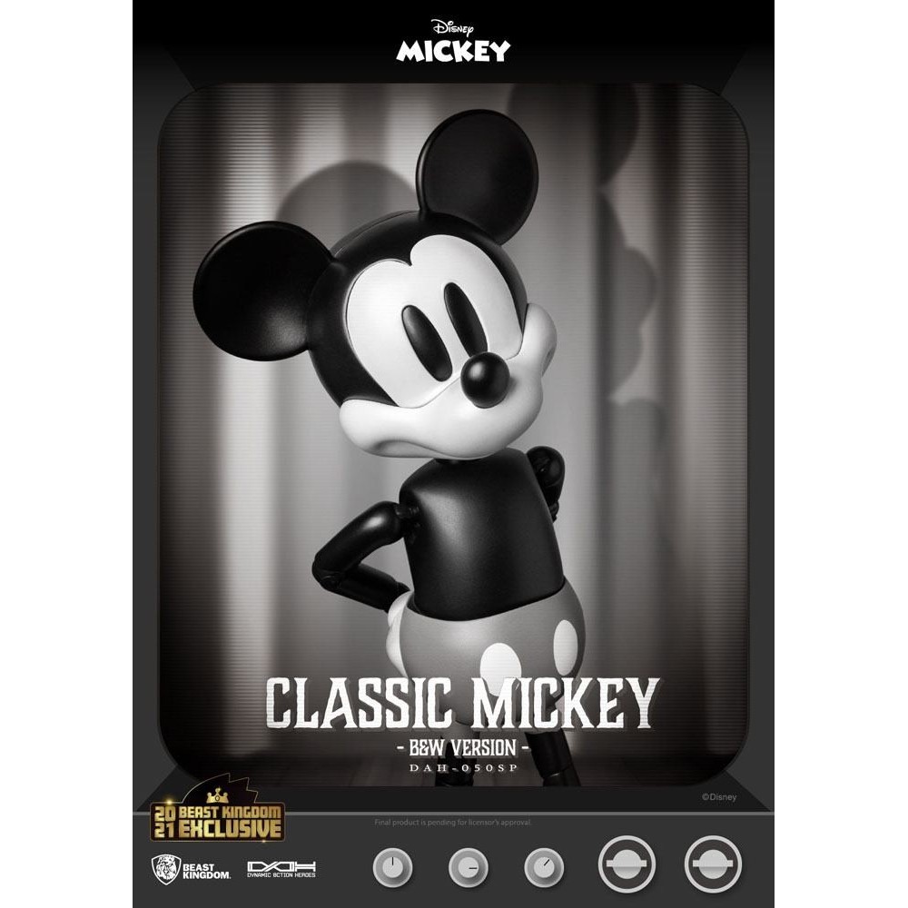 CLASSIC MICKEY MOUSE BLACK AND WHITE VERSION DAH-050SP ACTION FIGURE BEAST KINGDOM