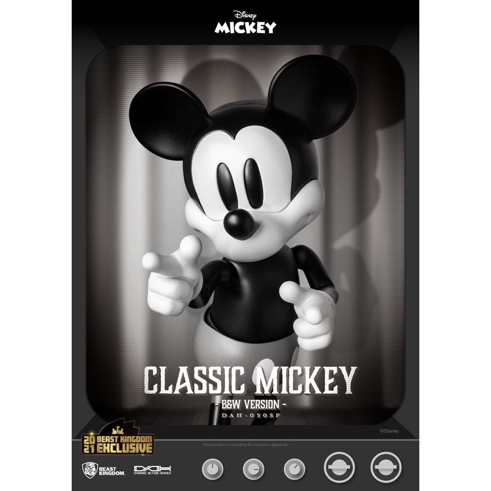 CLASSIC MICKEY MOUSE BLACK AND WHITE VERSION DAH-050SP ACTION FIGURE BEAST KINGDOM