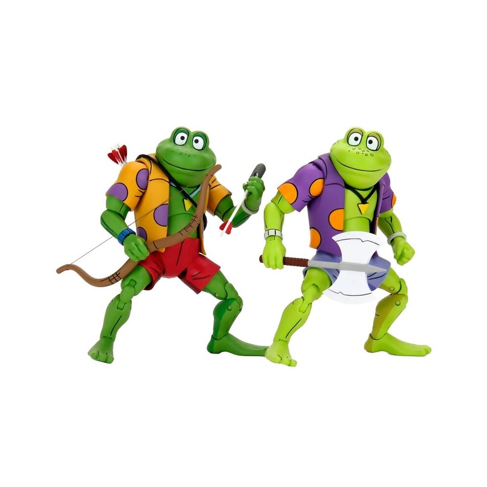 TMNT TEENAGE MUTANT NINJA TURTLES GENGHIS AND RASPUTIN FROG ACTION FIGURE NECA