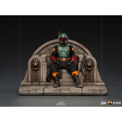 IRON STUDIOS STAR WARS THE MANDALORIAN BOBA FETT ON THRONE DELUXE BDS ART SCALE 1/10 STATUE FIGURE