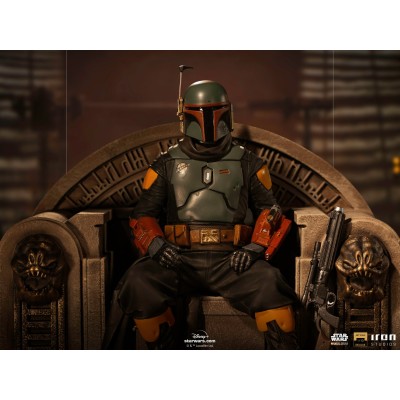 IRON STUDIOS STAR WARS THE MANDALORIAN BOBA FETT ON THRONE DELUXE BDS ART SCALE 1/10 STATUE FIGURE