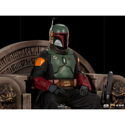 IRON STUDIOS STAR WARS THE MANDALORIAN BOBA FETT ON THRONE DELUXE BDS ART SCALE 1/10 STATUE FIGURE