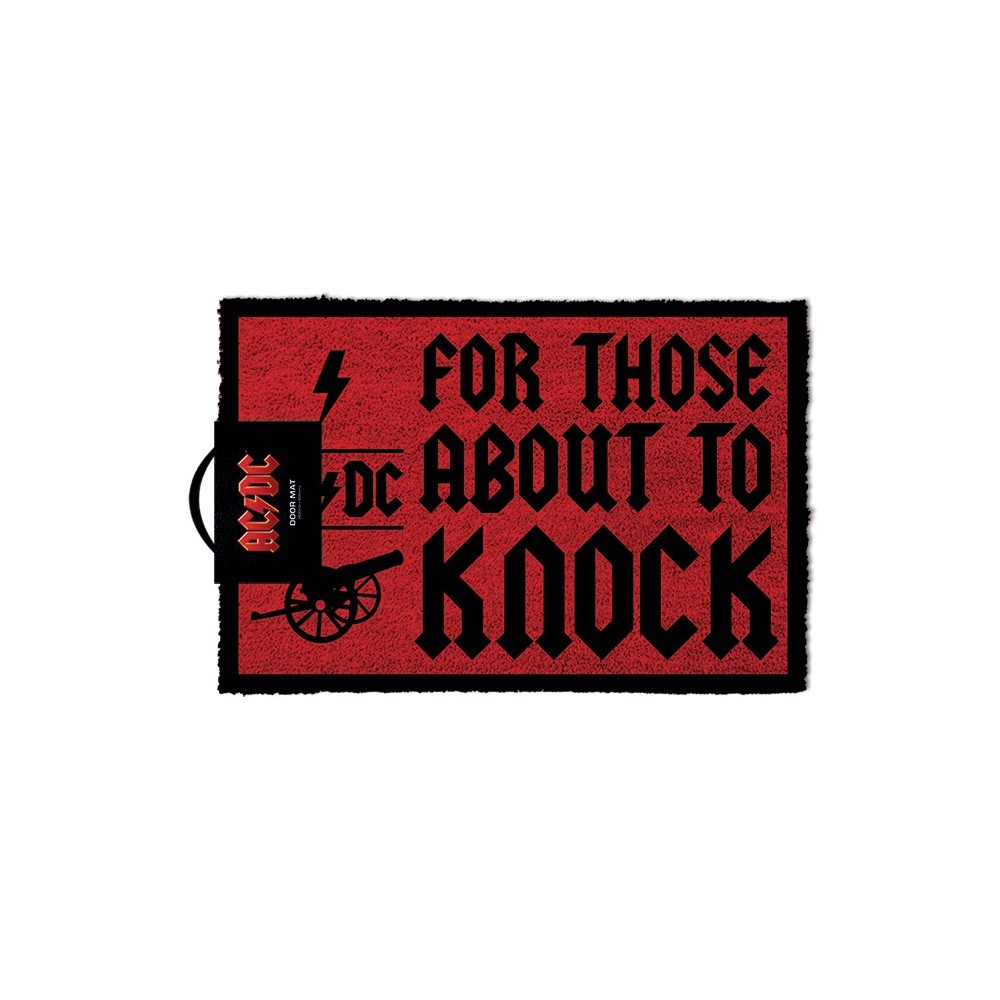 AC DC FOR THOSE ABOUT TO KNOCK DOORMAT ZERBINO TAPPETINO 40X60CM PYRAMID INTERNATIONAL