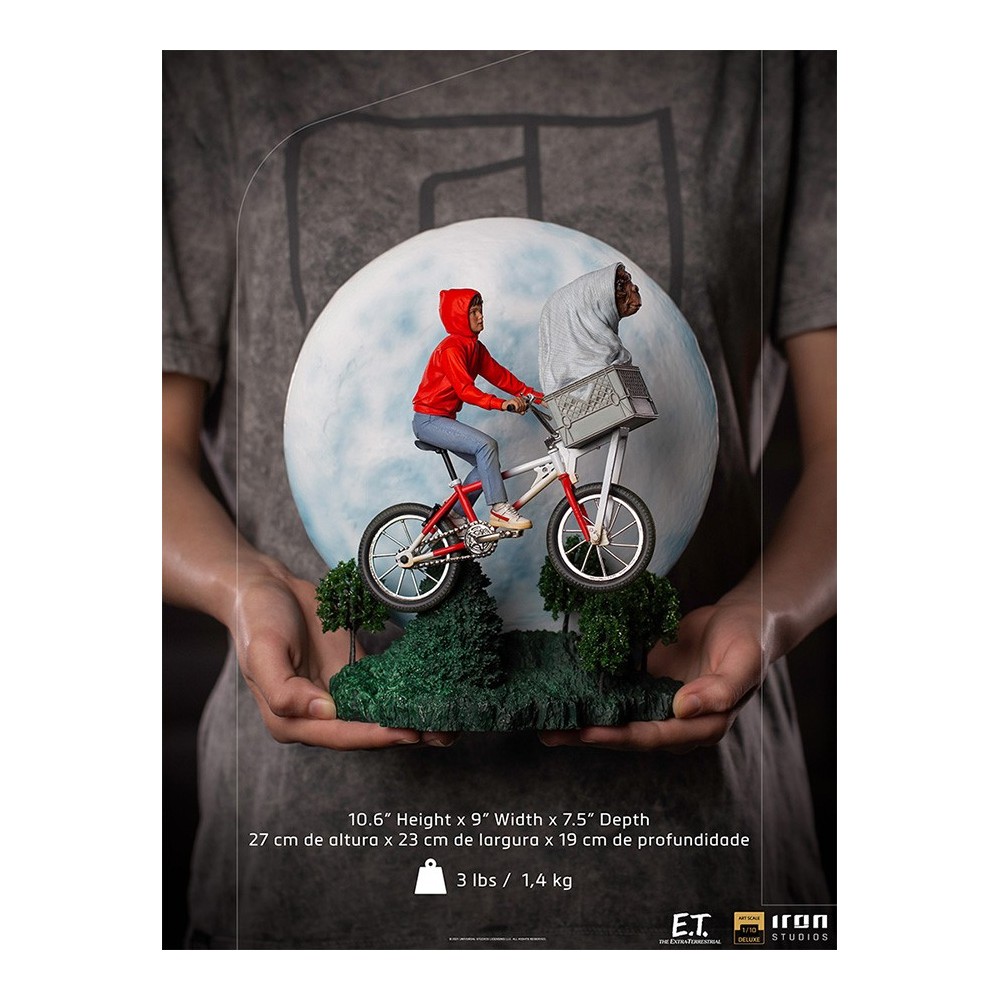 IRON STUDIOS E.T. THE EXTRA-TERRESTRIAL AND ELLIOT BDS ART SCALE DELUXE 1/10 STATUE FIGURE