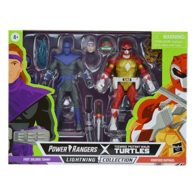 HASBRO POWER RANGERS X TMNT FOOT SOLDIER TOMMY AND MORPHED RAPHAEL ACTION FIGURE