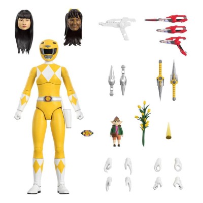 SUPER7 MIGHTY MORPHIN POWER RANGERS ULTIMATES YELLOW RANGER ACTION FIGURE