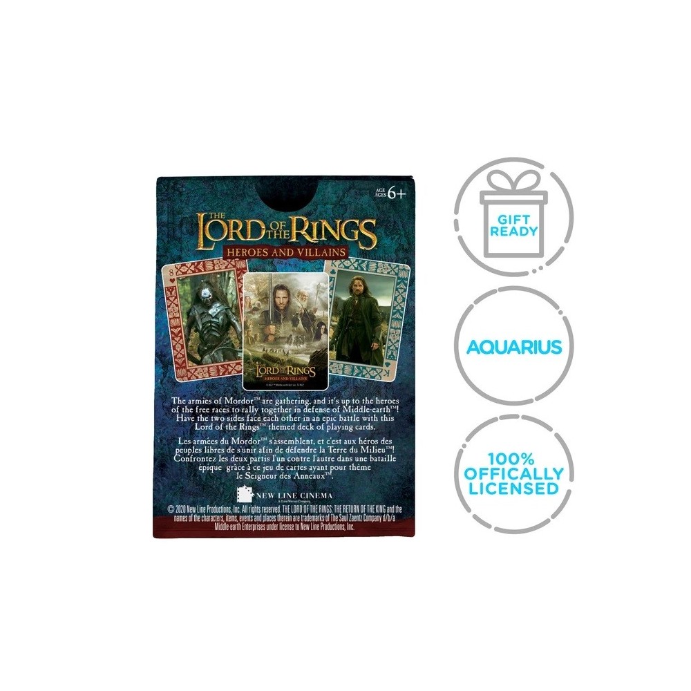 AQUARIUS ENT LORD OF THE RINGS HEROES AND VILLAINS POKER PLAYING CARDS