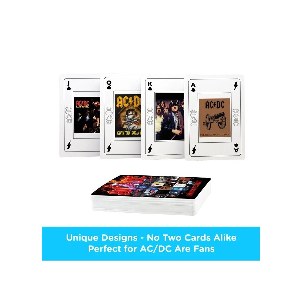 AC DC IN ROCK WE TRUST POKER PLAYING CARDS MAZZO CARTE DA GIOCO AQUARIUS ENT