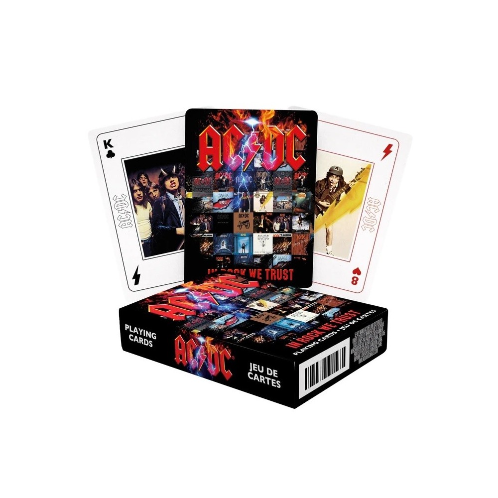 AC DC IN ROCK WE TRUST POKER PLAYING CARDS MAZZO CARTE DA GIOCO AQUARIUS ENT