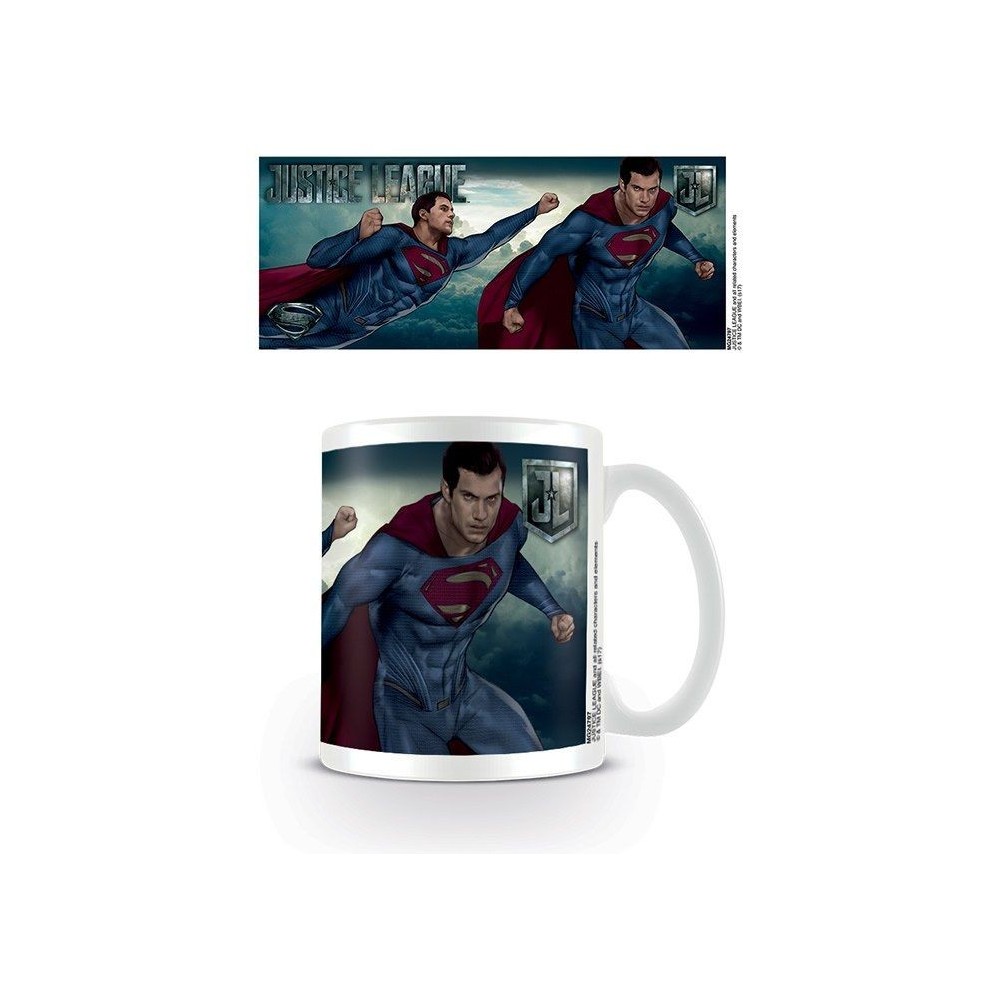 DC MOVIE JUSTICE LEAGUE SUPERMAN CERAMIC MUG TAZZA IN CERAMICA PYRAMID INTERNATIONAL