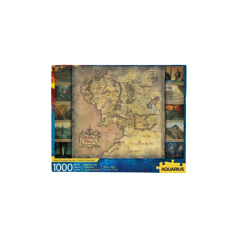 IL SIGNORE DEGLI ANELLI MAPPA DELLA TERRA DI MEZZO 1000 PIECES PEZZI JIGSAW PUZZLE 50x70cm AQUARIUS ENT