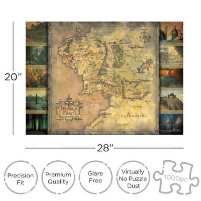 IL SIGNORE DEGLI ANELLI MAPPA DELLA TERRA DI MEZZO 1000 PIECES PEZZI JIGSAW PUZZLE 50x70cm AQUARIUS ENT