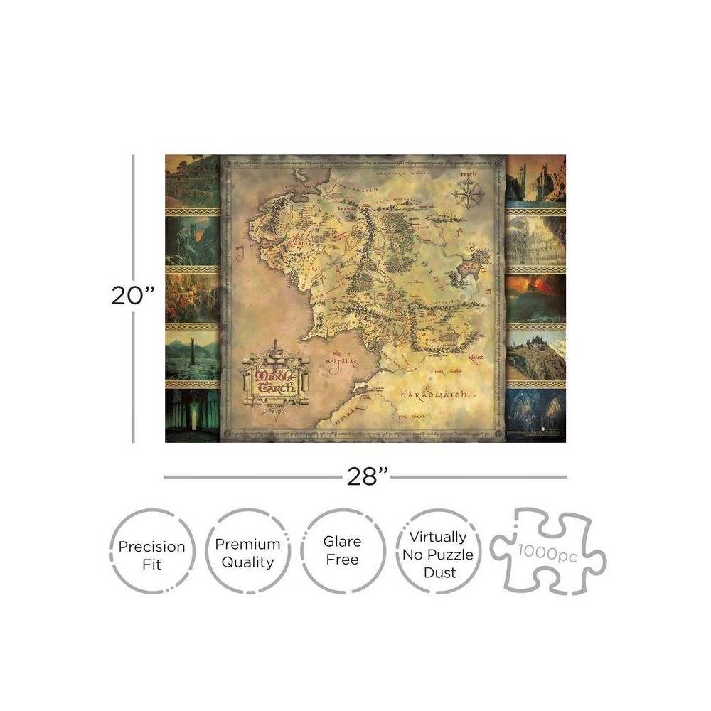 AQUARIUS ENT LORD OF THE RINGS MIDDLE EARTH MAP 1000 PIECES PEZZI JIGSAW PUZZLE 50x70cm