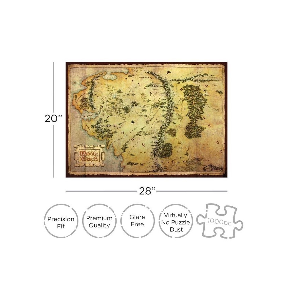 LO HOBBIT MAPPA DELLA TERRA DI MEZZO 1000 PIECES PEZZI JIGSAW PUZZLE 50x70cm AQUARIUS ENT