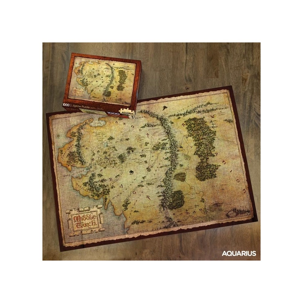 AQUARIUS ENT THE HOBBIT MIDDLE EARTH MAP 1000 PIECES PEZZI JIGSAW PUZZLE 50x70cm