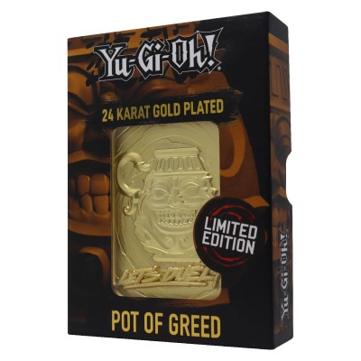 YU-GI-OH! LIMITED EDITION POT OF GREED GOLD CARTA IN METALLO FANATTIK
