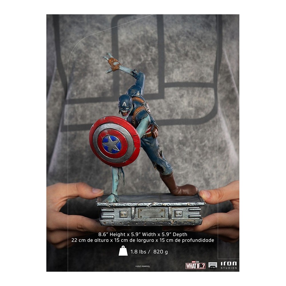 IRON STUDIOS WHAT IF...? ZOMBIE CAPTAIN AMERICA ART SCALE 1/10 STATUE FIGURE