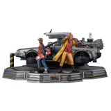 IRON STUDIOS BACK TO THE FUTURE II DELOREAN DELUXE FULL SET ART SCALE 1/10 STATUE FIGURE