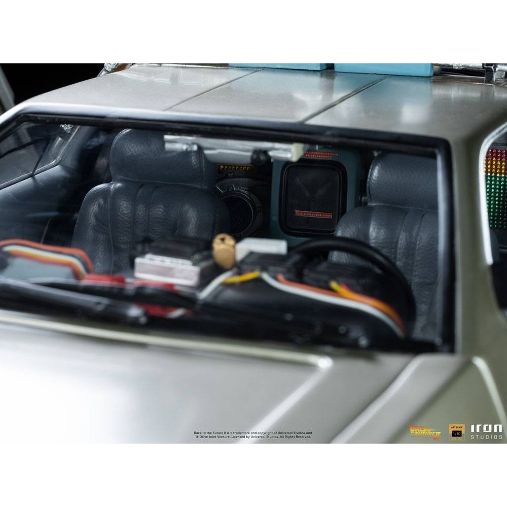 IRON STUDIOS BACK TO THE FUTURE II DELOREAN DELUXE FULL SET ART SCALE 1/10 STATUE FIGURE