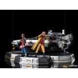 IRON STUDIOS BACK TO THE FUTURE II DELOREAN DELUXE FULL SET ART SCALE 1/10 STATUE FIGURE