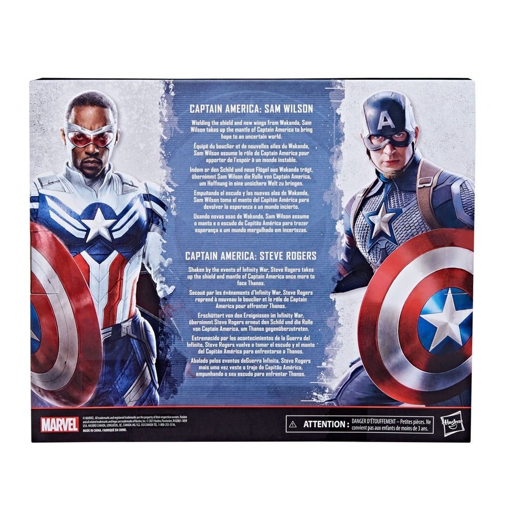HASBRO MARVEL LEGENDS CAPTAIN AMERICA SAM WILSON AND STEVE ROGERS ACTION FIGURE