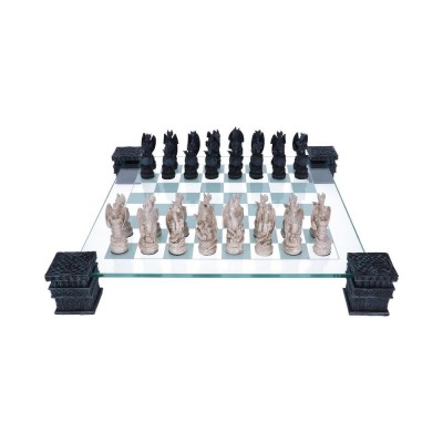 DRAGON CHESS SET SCACCHIERA IN RESINA E VETRO NEMESIS NOW
