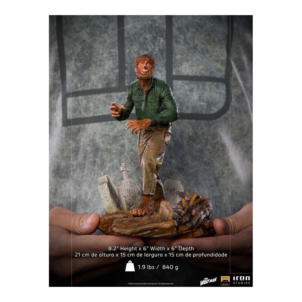 IRON STUDIOS UNIVERSAL MONSTERS THE WOLF MAN ART SCALE DELUXE 1/10 STATUE FIGURE