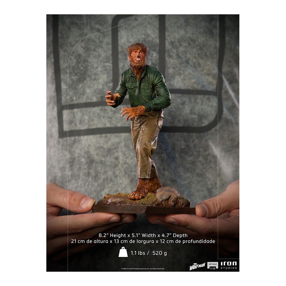 UNIVERSAL MONSTERS THE WOLF MAN ART SCALE 1/10 STATUA FIGURE IRON STUDIOS