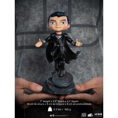 JUSTICE LEAGUE SUPERMAN BLACK SUIT MINICO FIGURE STATUA IRON STUDIOS