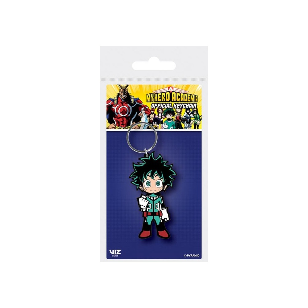 MY HERO ACADEMIA IZUKU MIDORIYA RUBBER KEYCHAIN PORTACHIAVI IN GOMMA PYRAMID INTERNATIONAL