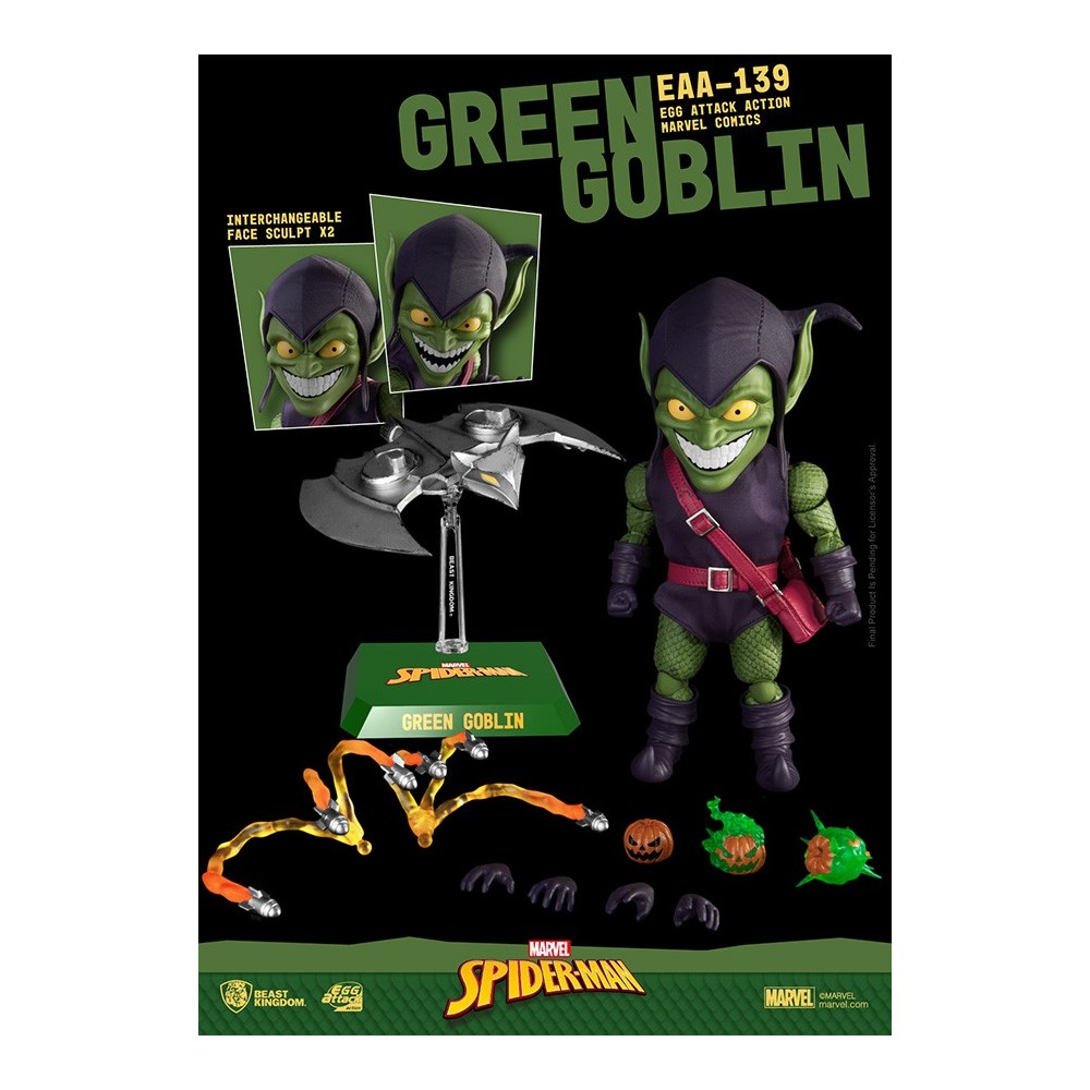 BEAST KINGDOM MARVEL COMICS SPIDER-MAN GREEN GOBLIN EGG ATTACK ACTION FIGURE