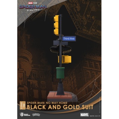 BEAST KINGDOM D-STAGE SPIDER-MAN NO WAY HOME BLACK AND GOLD SUIT STATUE FIGURE DIORAMA