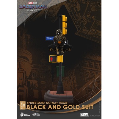 D-STAGE SPIDER-MAN NO WAY HOME BLACK AND GOLD SUIT STATUA FIGURE DIORAMA BEAST KINGDOM