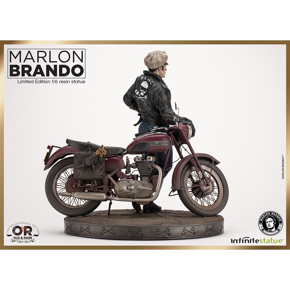 MARLON BRANDO WITH BIKE STATUA 1/6 OLD AND RARE RESINA FIGURE INFINITE STATUE