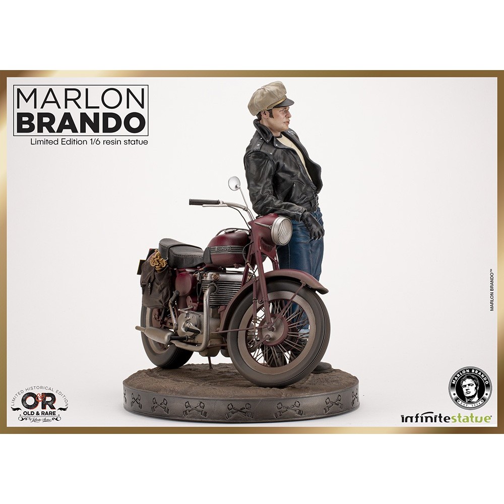 MARLON BRANDO WITH BIKE STATUA 1/6 OLD AND RARE RESINA FIGURE INFINITE STATUE