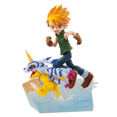 DIGIMON ADVENTURE YAMATO ISHIDA AND GABUMON GEM STATUA FIGURE MEGAHOUSE